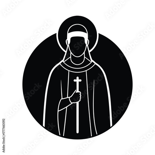 Ethiopian Monk Figure Icon