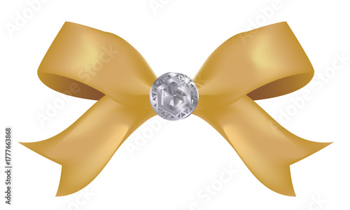 gold ribbon with diamond