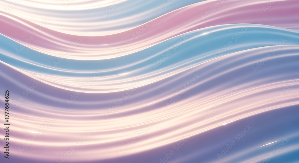 Obraz premium Soft Pastel Waves Abstract Background Smooth Flowing Lines image