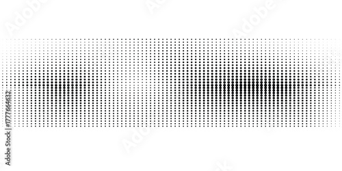Abstract halftone wave dotted background. Futuristic twisted grunge pattern, dot, circles