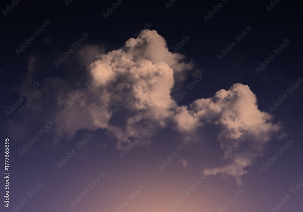 Obraz premium Abstract Gradient sky Peach Sunset Cotton Cloud on Gradient Background