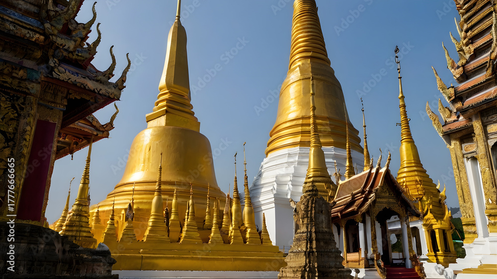 Fototapeta premium Wat Phra That Pha Son Kaew, Khao Kho, Phetchabun