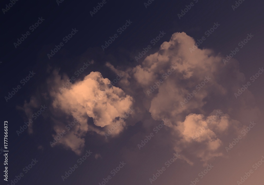 Obraz premium Abstract Gradient sky Peach Sunset Cotton Cloud on Gradient Background