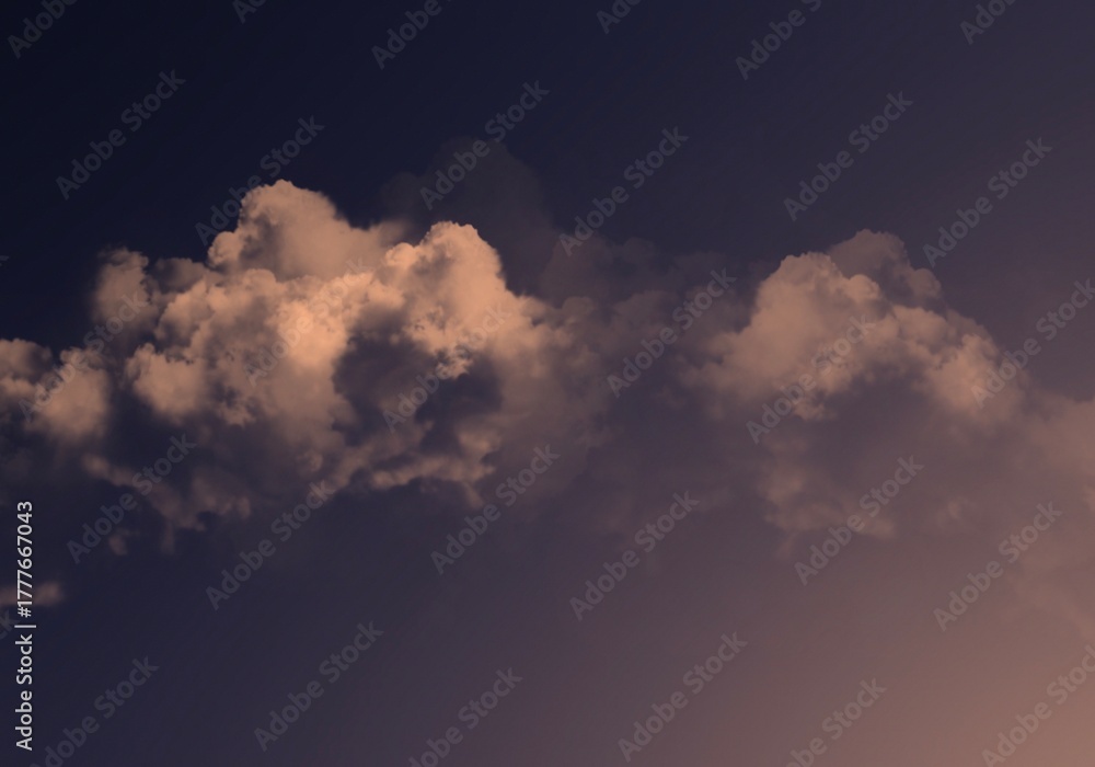 Obraz premium Abstract Gradient sky Peach Sunset Cotton Cloud on Gradient Background