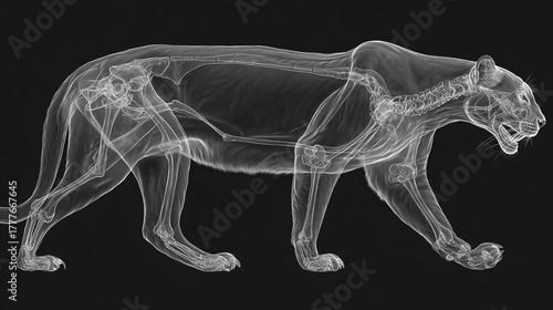 Wallpaper Mural Transparent X-Ray Illustration of a Feline in Motion Torontodigital.ca