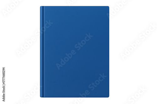 Professional blue cover notebook isolated on transparent background