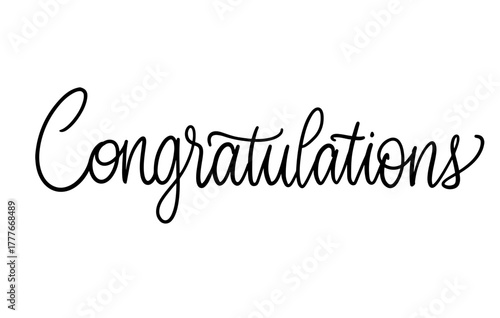 Congratulations Monoline Calligraphy Vector Text