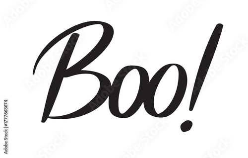 Boo Expressive Halloween Lettering Vector Art