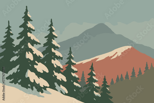 Pine vector any silhouettes emojis cyrillic flat labels snowy icon chinese no