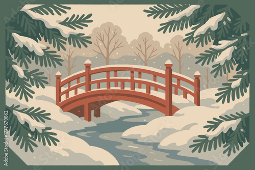 Park layout text letters bridge no snowy labels icon vector numbers full