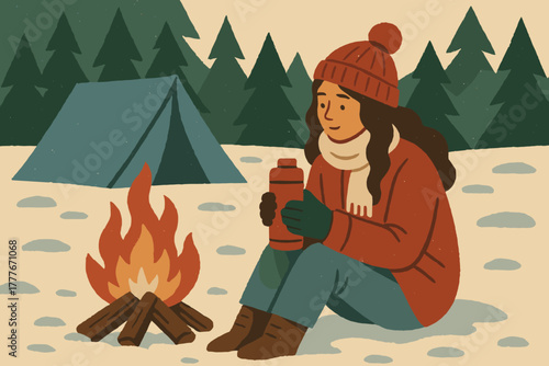 Camping icon labels no chinese digital full cyrillic serenity winter vector emojis