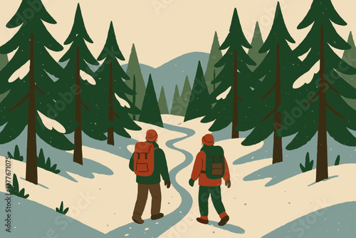 No captions adventure speech cyrillic cohesive hiking winter icon marks layout style