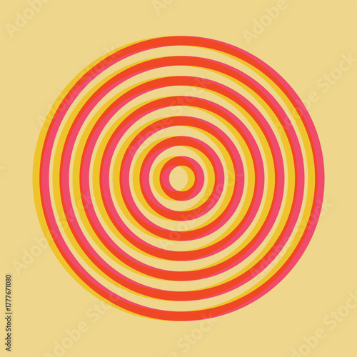 Geometric abstract design element with risograph print effect. Retro classic 80s. Isolated vector illustration.	