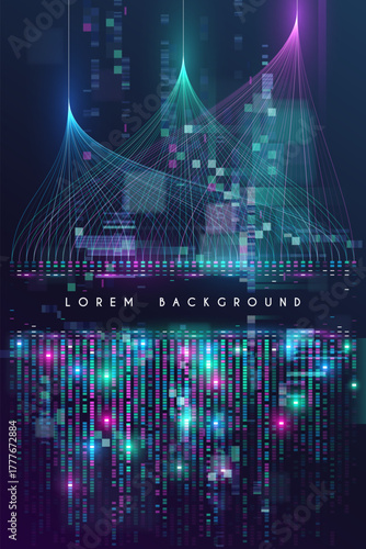 Technology data background with light effects