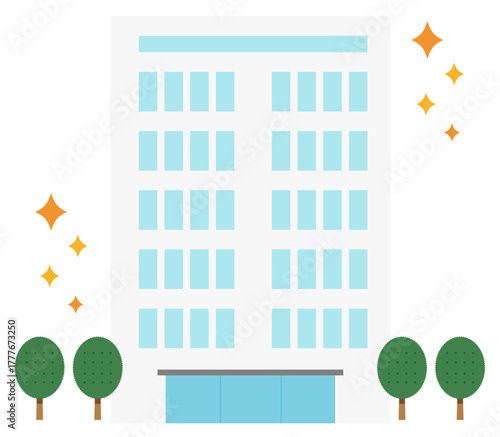 High-rise building illustration.
