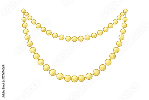 Golden necklace design displayed on a white background for jewelry enthusiasts and artisans at a craft fair