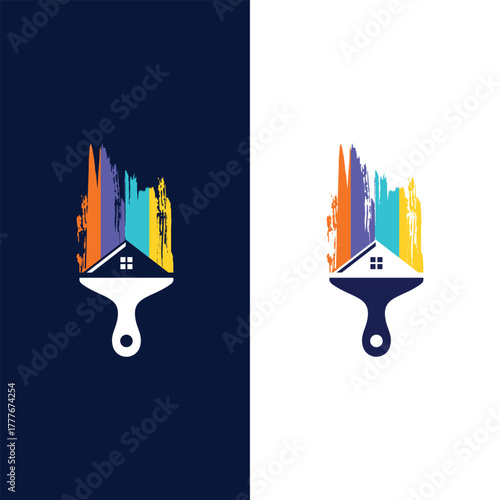Paint brush real estate logo