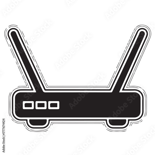 Illustration of a wireless router with two antennas
