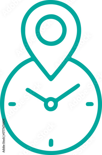 Schedule a meeting or appointment with location, time tracking concept, modern icon for business, reminders, events and project management, time and place