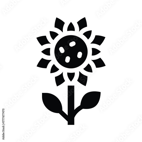 sun flower glyph icon illustration vector graphic.eps