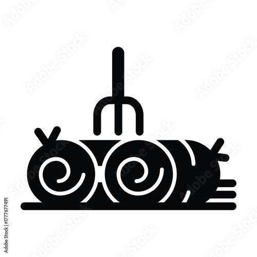 hay bale glyph icon illustration vector graphic.eps