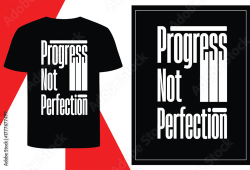 Progress Not Perfection Motivational Quote Design