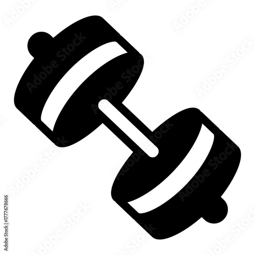 Small dumbbell for one hand solid icon, body building concept. Vector graphics. One small dumbbell, training sign on white background, style icon mobile or web design.