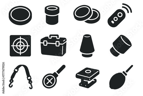 Supply vector icon sunshade ar target strap telescope remote control tool protective