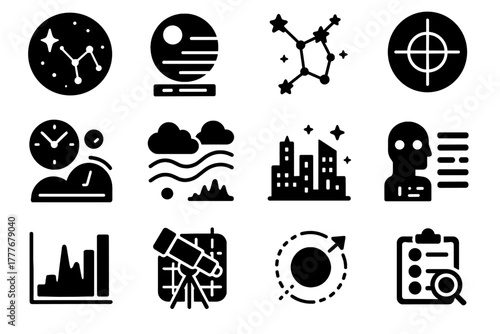 Coordinates ar grid telescope icon celestial gauge spectral tracker vector panel atmospheric