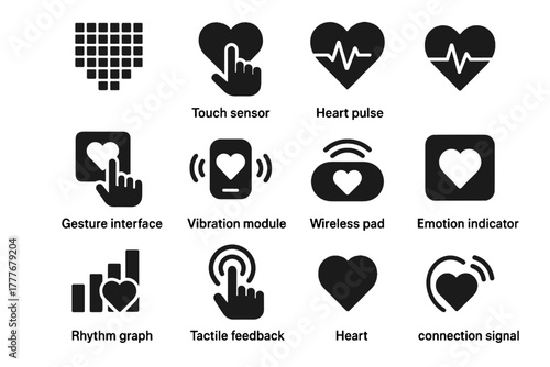 Vibration tactile control sensor vector display emotion touch led smart icon pad