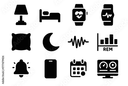 Night vector rem chart dashboard digital soundwave moon icon rate tracking