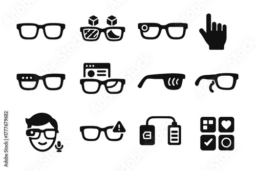 Icon panel alert smart interactive lights ar interface sensor eyewear pack battery