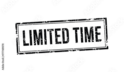 Limited Time Grunge Stamp Effect Vector Design for Offers and Promotions