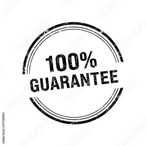 100 Percent Guarantee Grunge Stamp Vector On Transparent Backdrop