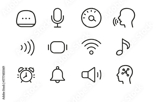 Music timer wireless waves icon home smart feedback bell vector audio notification