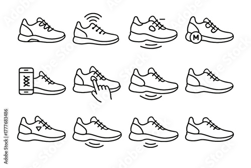 Laces shoe smart icon sneakers adaptive shoes lacing wireless vector system motorized