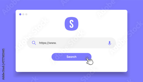 Search Bar with suggestions for UI UX design and web site. Search Address and navigation bar icon. Collection of search form templates for websites. Search engine web browser window template.