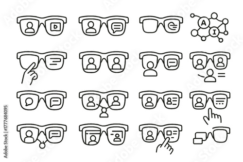 Video mixed reality social ar glasses hud icon display ai interaction connected