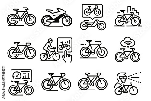 Hud mobility speed futuristic icon bike bicycle cycling vector icons holographic autonomous