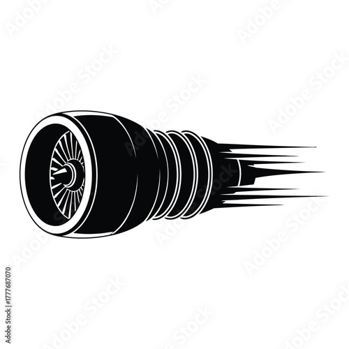 Jet engine with motion trails illustration
