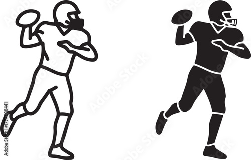 Quarterback Throw american football vector icon
