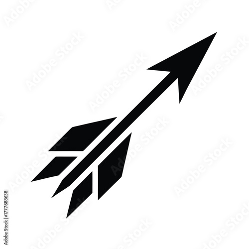 Flying Arrow Icon with Fire Trail