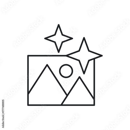 Image Retouching Enhance Filter Line Icon