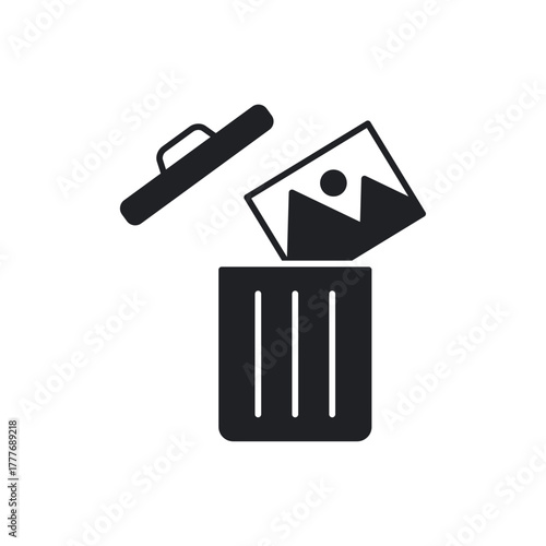 Solid Delete Image Trash Can Filled Icon