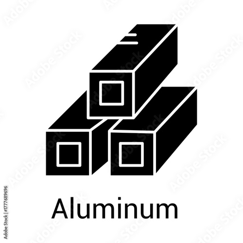 Metal Aluminum Material Extrusion Bar vector icon