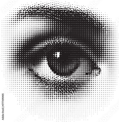Halftone Human Eye Illustration