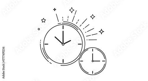 Clock icon isolated on transparent background