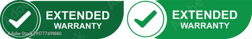 Extended Warranty Checkmark Shield Icons for Product Safety and Guarantee