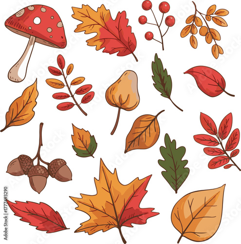 seamless pattern with autumn leaves