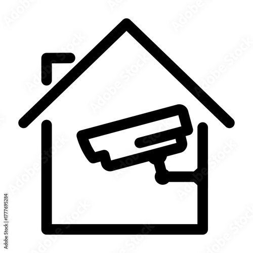 Surveillance Camera Icon – Wall-Mounted Security and Monitoring System.